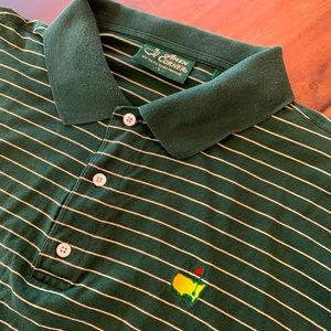THE MASTERS Augusta National Men's L Green Short Sleeve Polo Shirt Amen Corner
